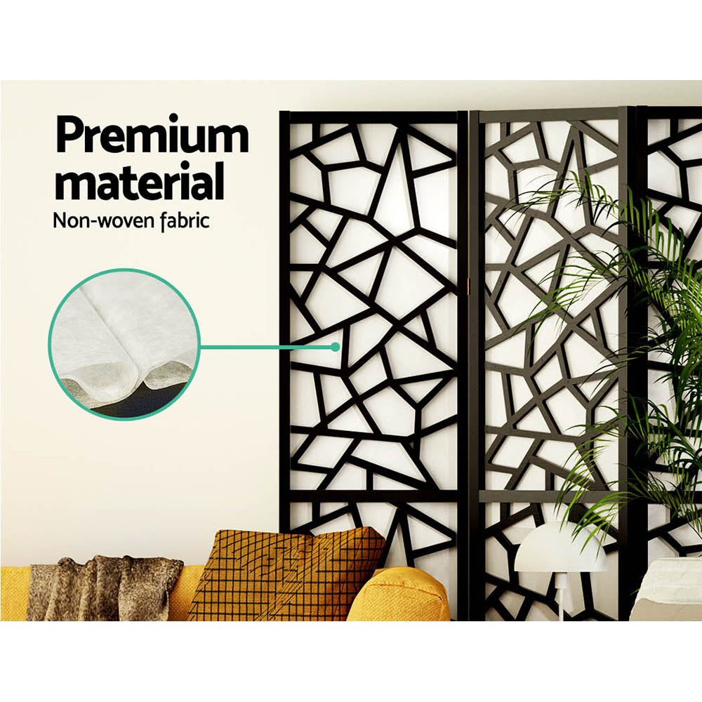 Clover 8-Panel Room Divider Screen Black 325x170cm