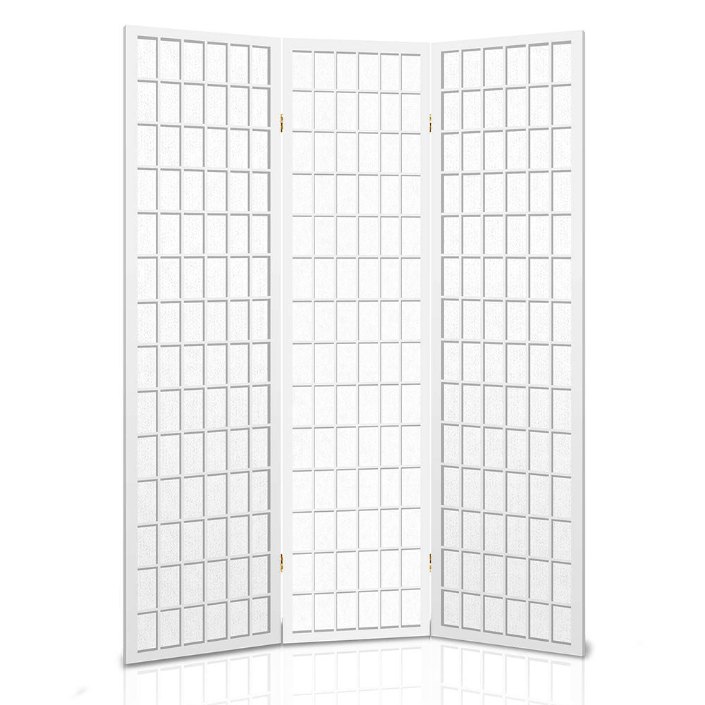 3-Panel Room Divider Screen White 131x179cm