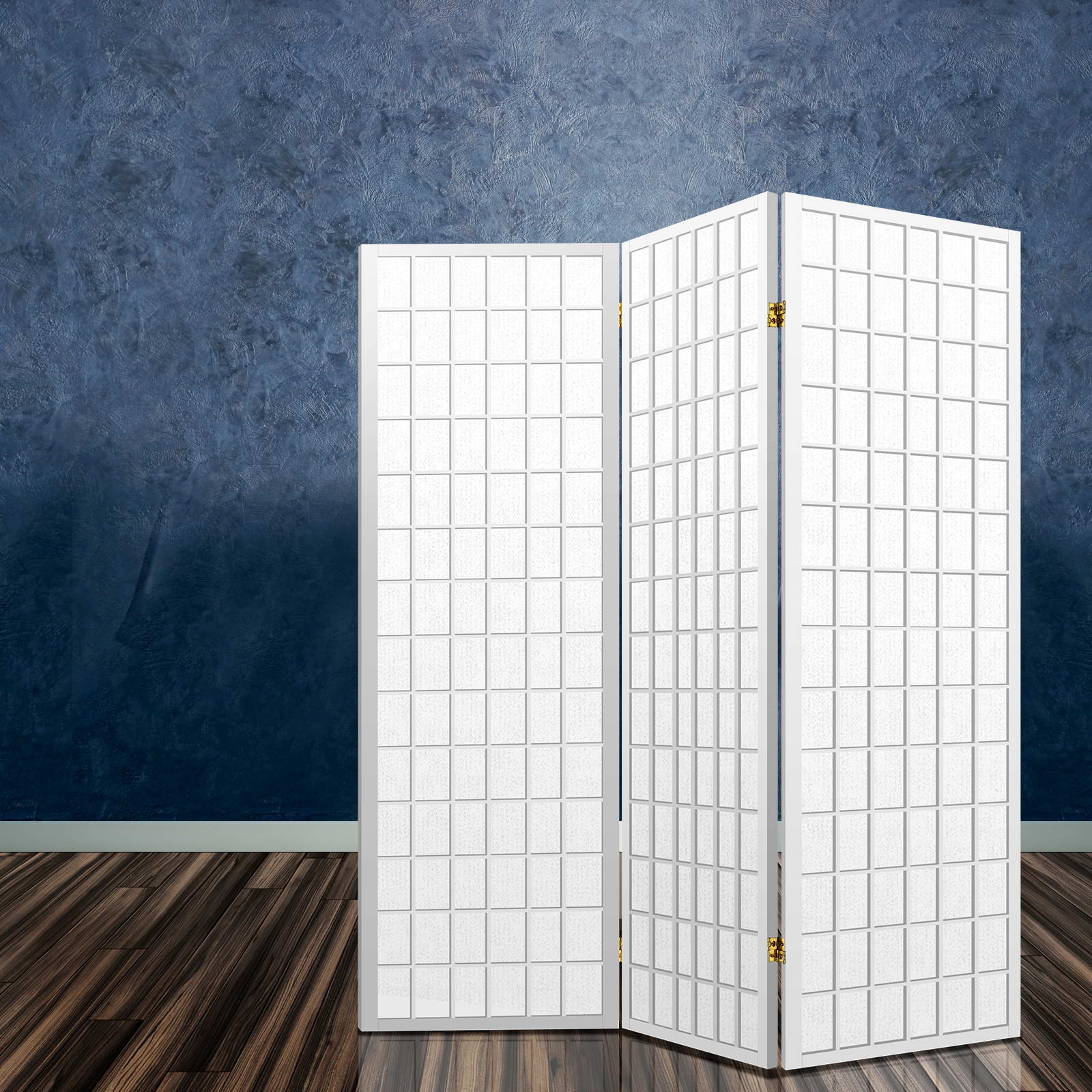 3-Panel Room Divider Screen White 131x179cm