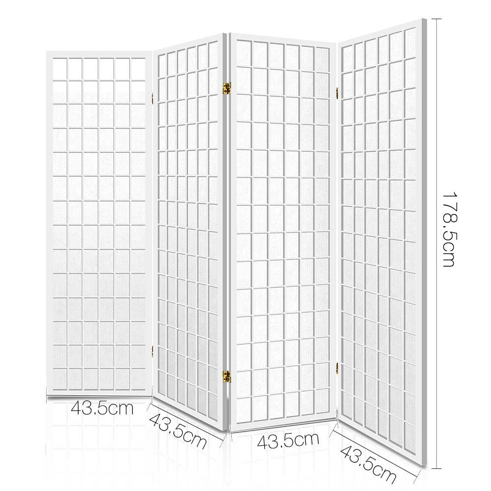 Oriental 4-Panel Room Divider 174x179cm White