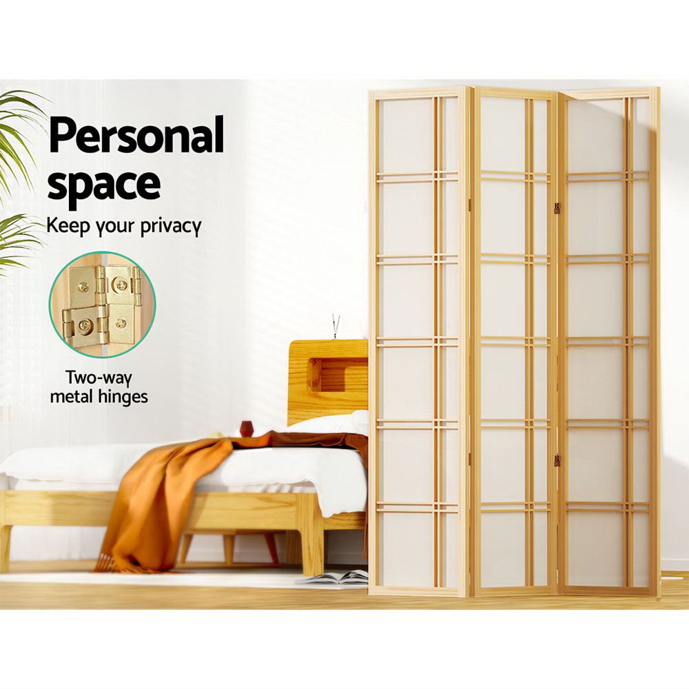 Nova 3-Panel Room Divider Screen Natural 132x179cm