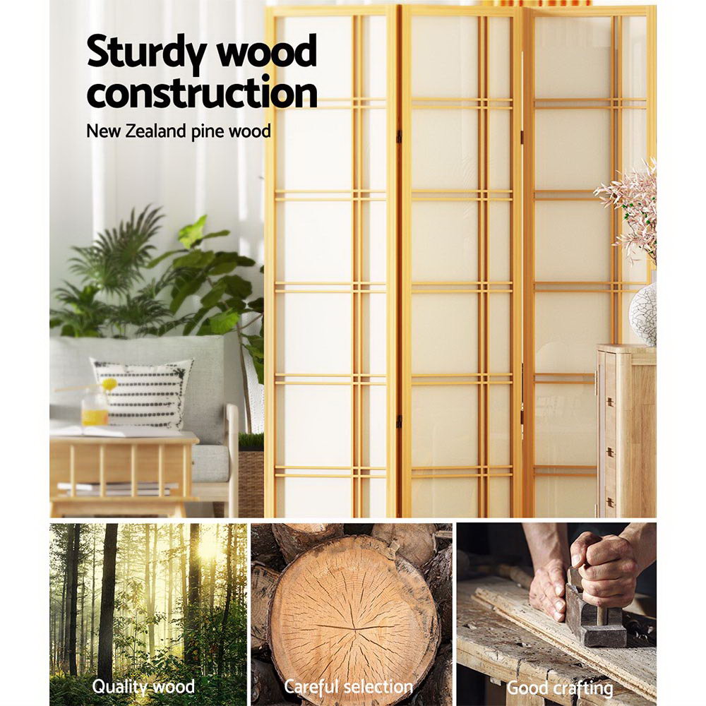 Nova 3-Panel Room Divider Screen Natural 132x179cm