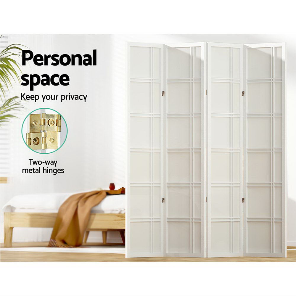 Nova 4-Panel Room Divider Screen White 176x179cm
