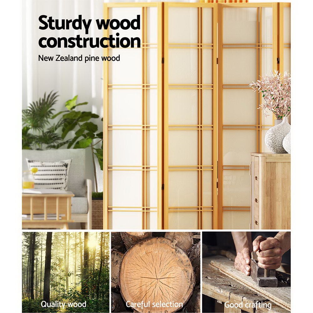 Nova 6-Panel Room Divider Screen Natural