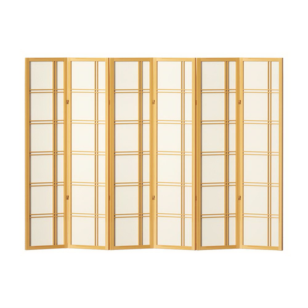Nova 6-Panel Room Divider Screen Natural