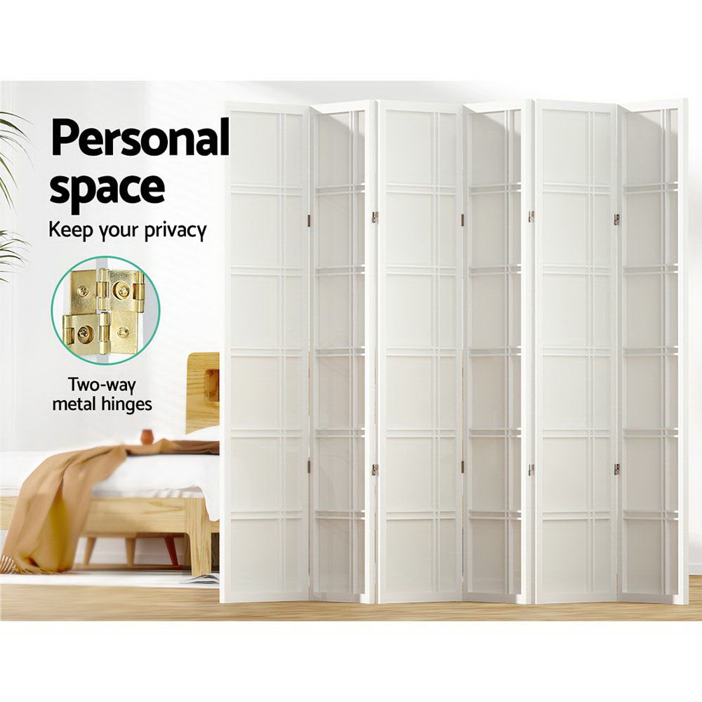 Nova 6-Panel Room Divider Screen White