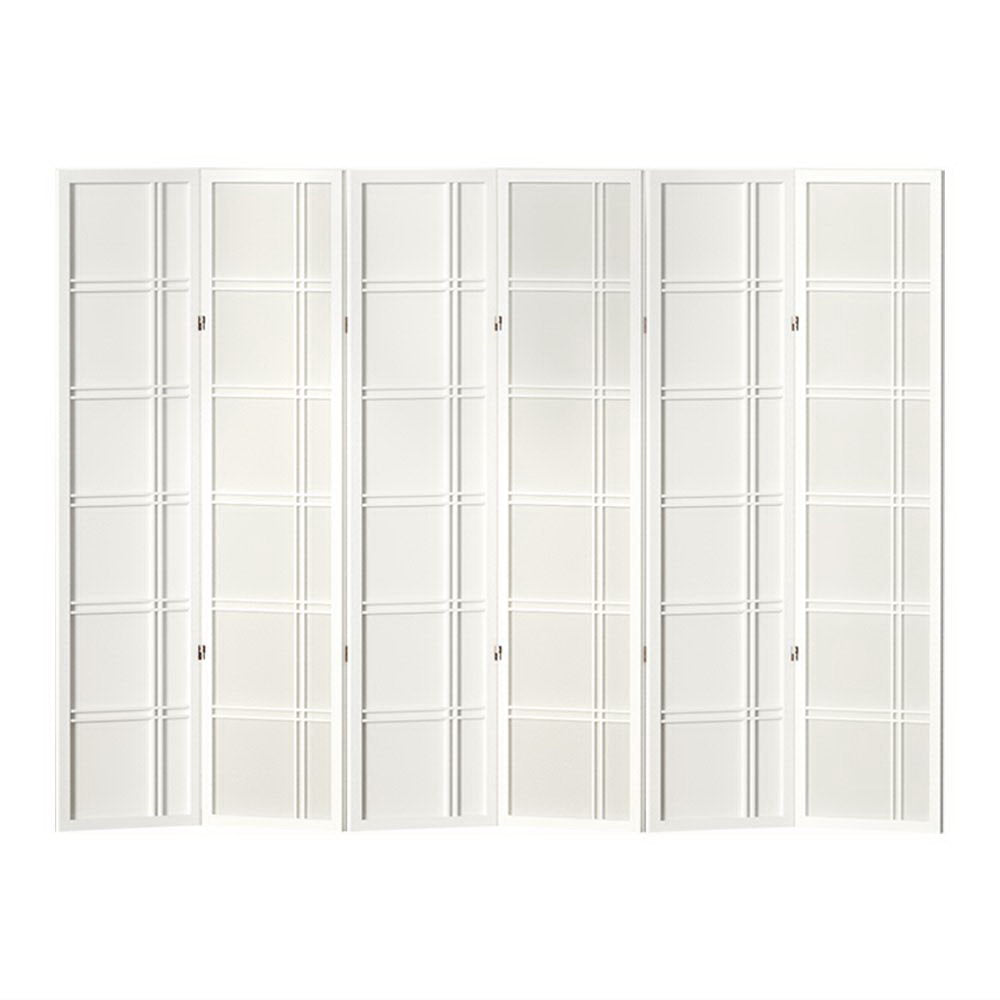 Nova 6-Panel Room Divider Screen White