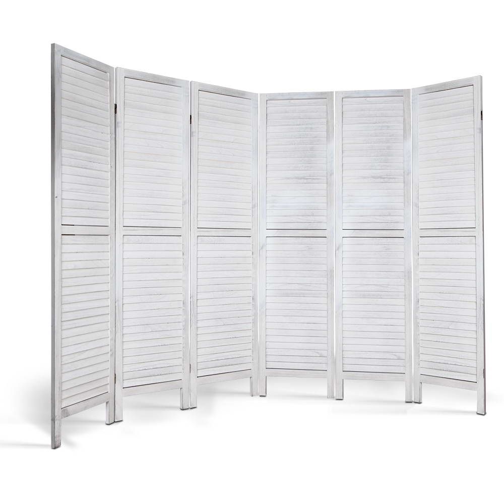 Artiss 6 Panel Room Divider Screen 170cm Louver White