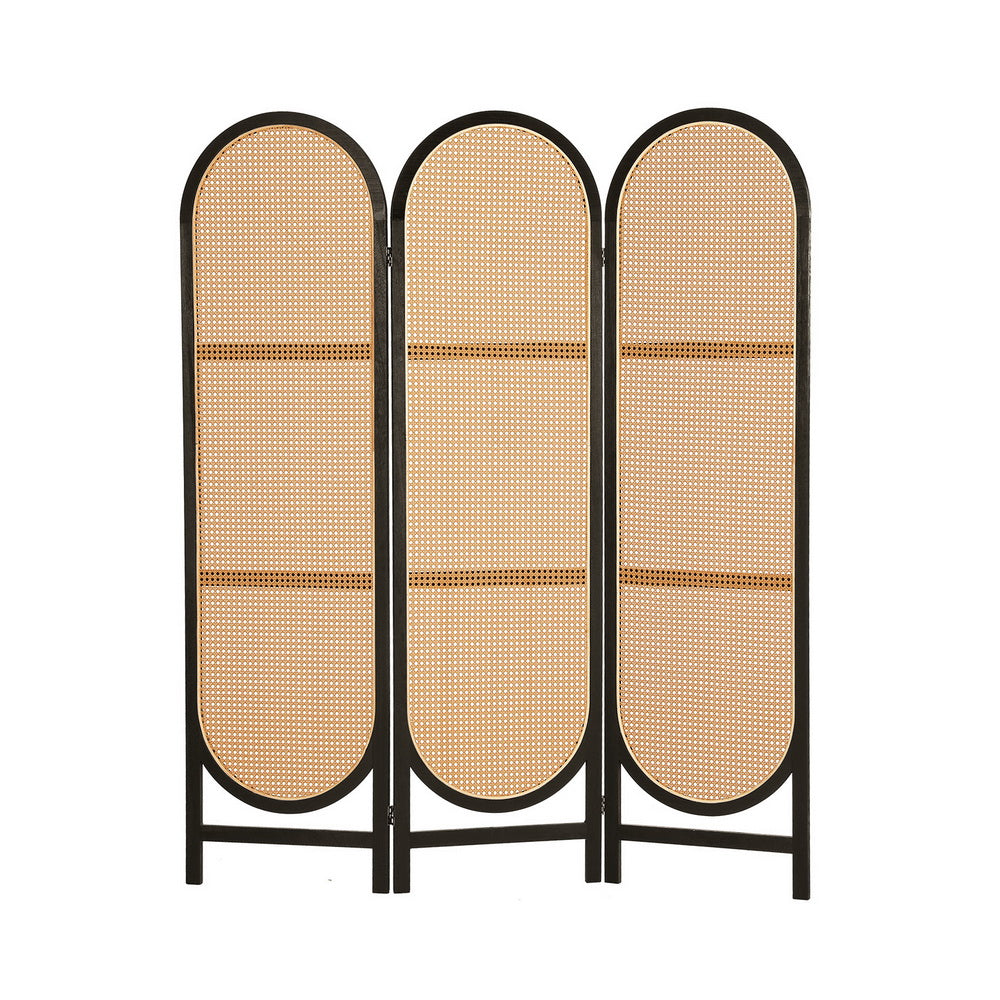 Artiss 3-Panel Room Divider Rattan Brown