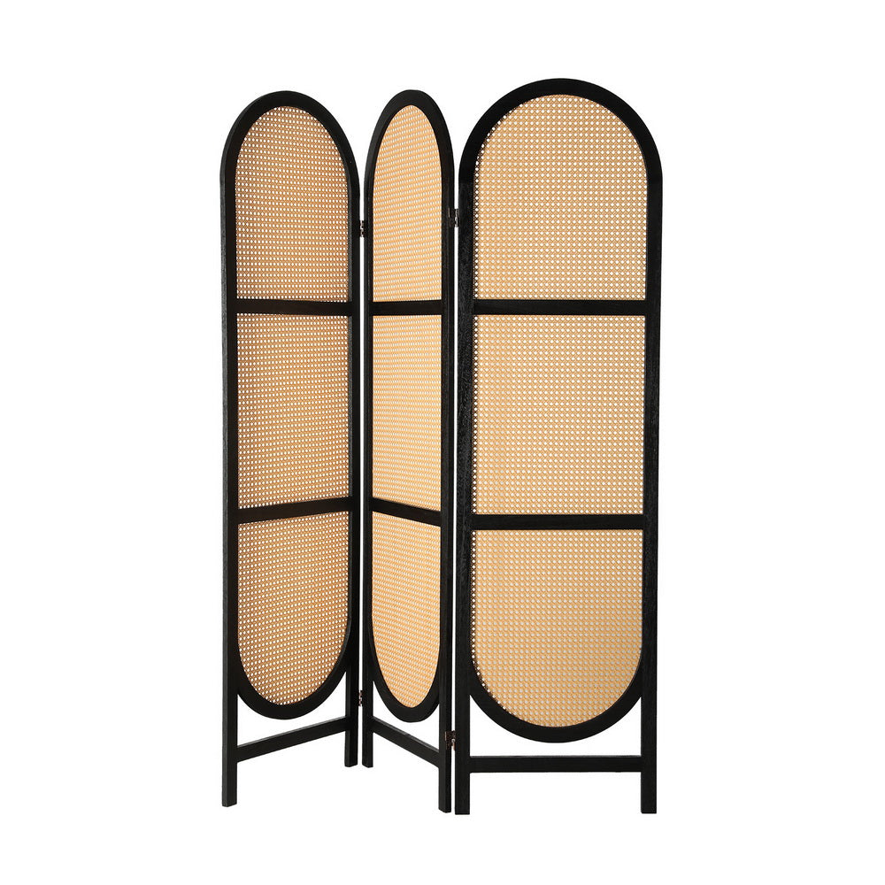 Artiss 3-Panel Room Divider Rattan Brown