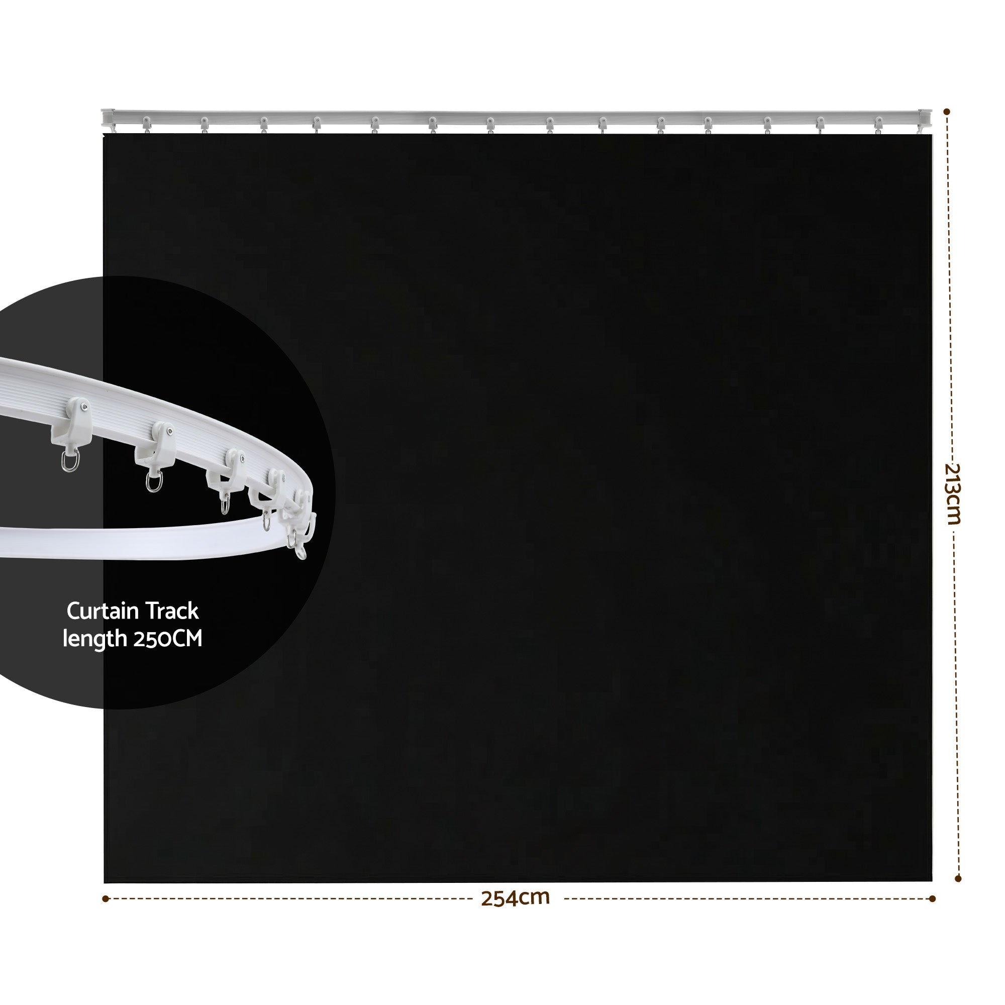 Artiss Room Divider Curtain Ceiling Mounted Track Sets Flexible Black