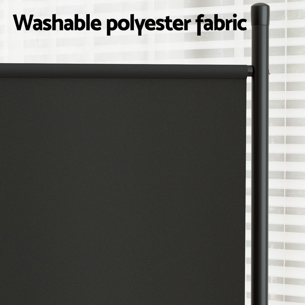 Artiss 3 Panel Room Divider Set of 2 Folding Privacy Screen Fabric Room Separator Partition Black