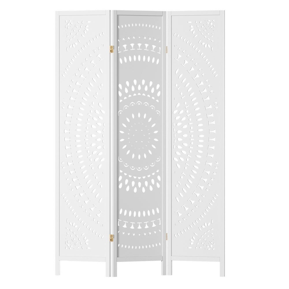 Artiss 3-Panel Room Divider Circle Design White