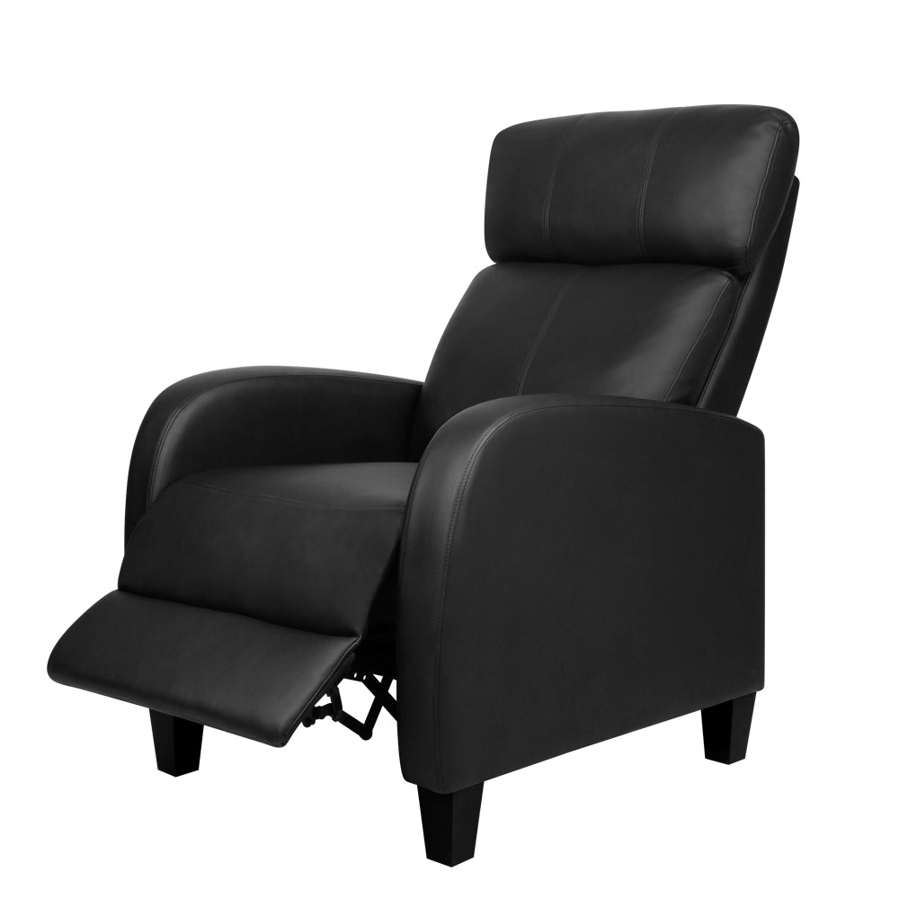 Artiss Reclining Armchair PU Leather Black