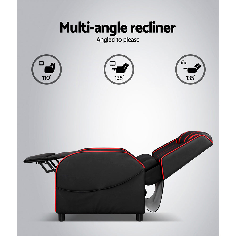 Serik Gaming Recliner Chair Leather Black