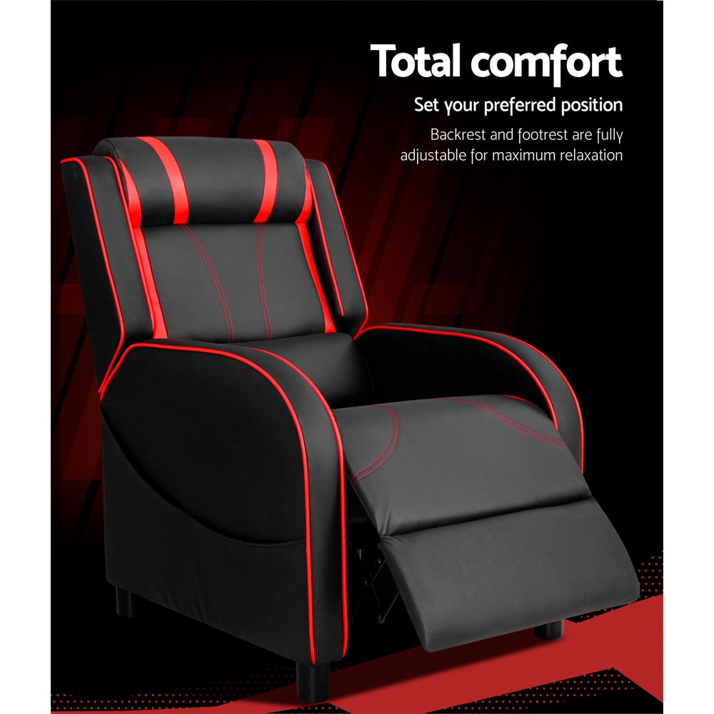 Serik Gaming Recliner Chair Leather Black
