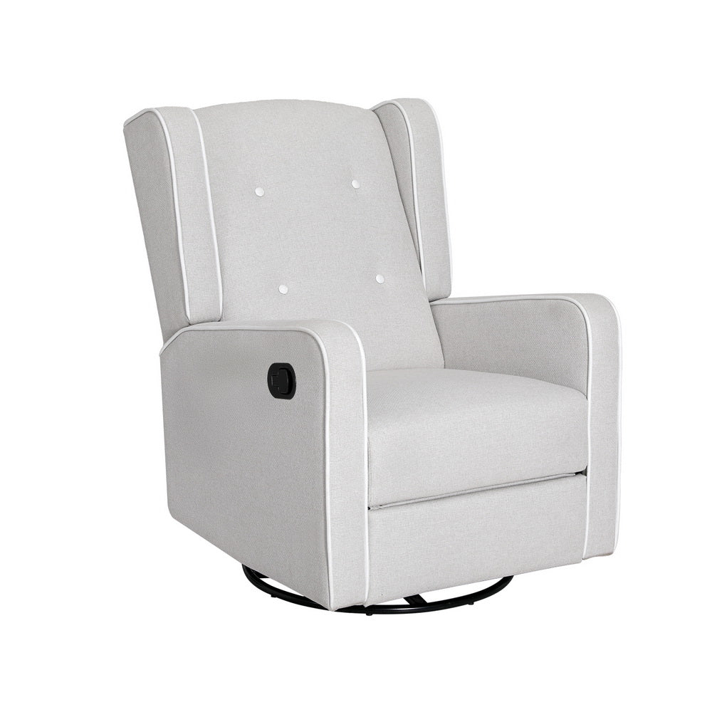 Artiss 360 Swivel Recliner Armchair Grey Fabric