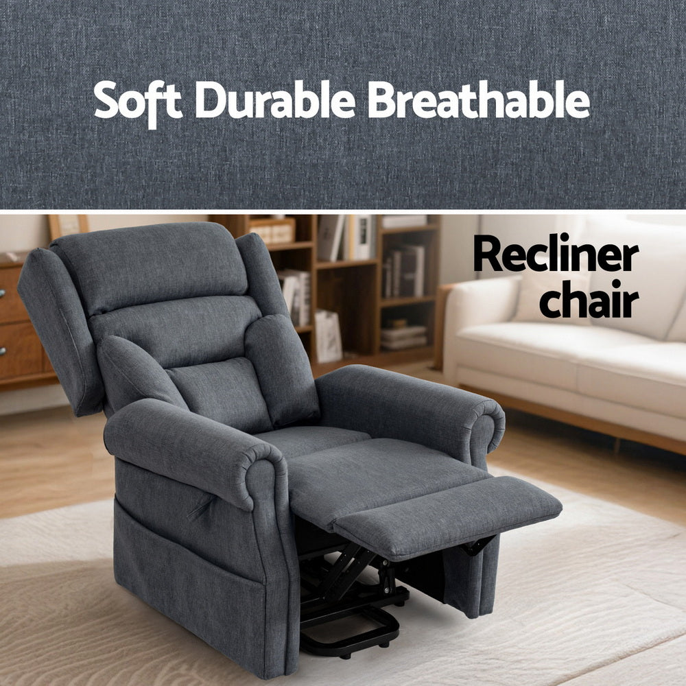 Artiss Electric Recliner Chair Power Lift Massage Heated Grey