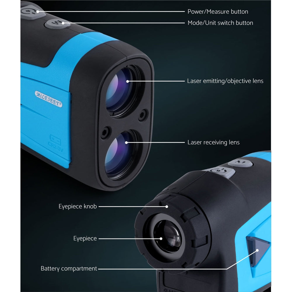 Golf 600m Laser Rangefinder Black Blue 6X Magnification