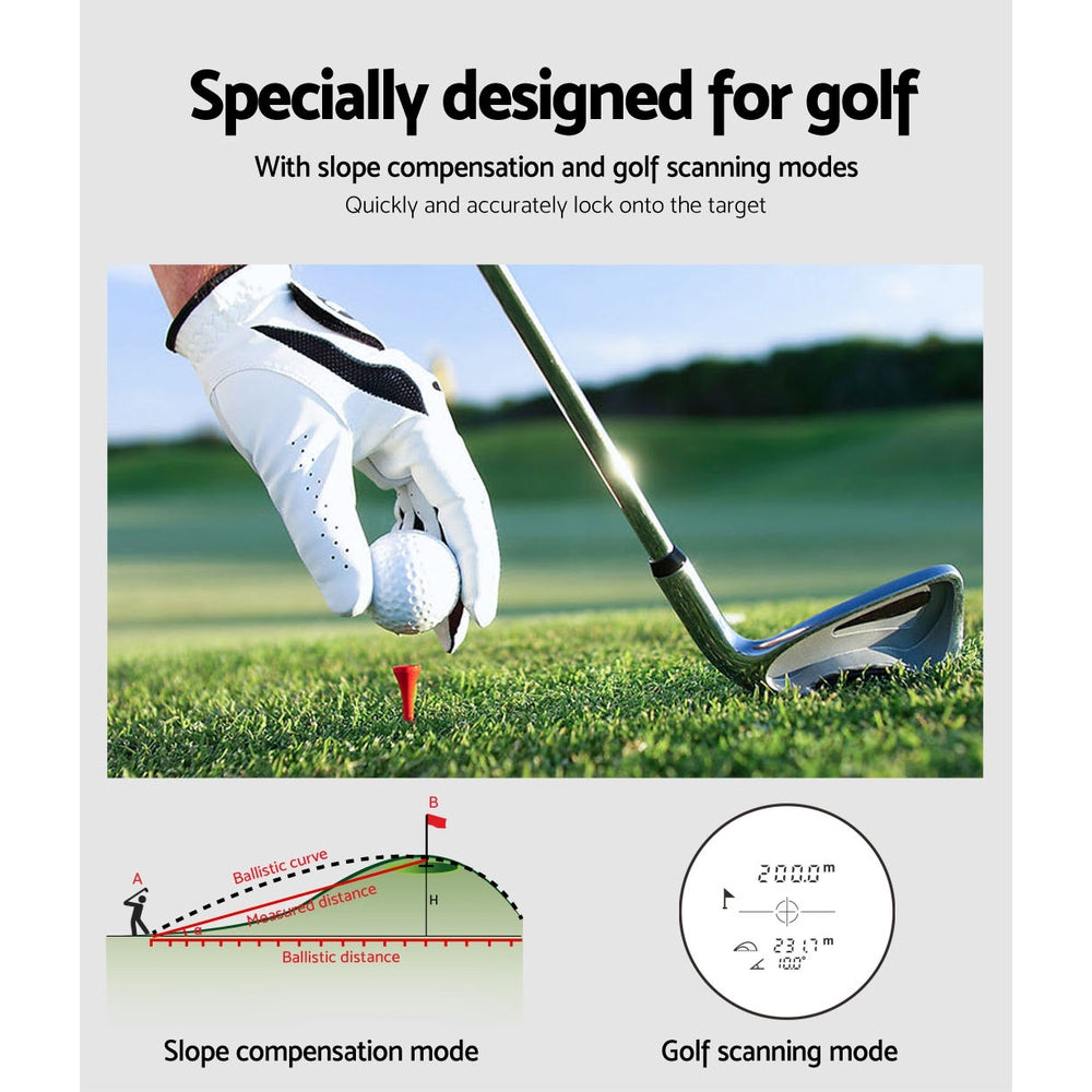 Golf 600m Laser Rangefinder Black Blue 6X Magnification