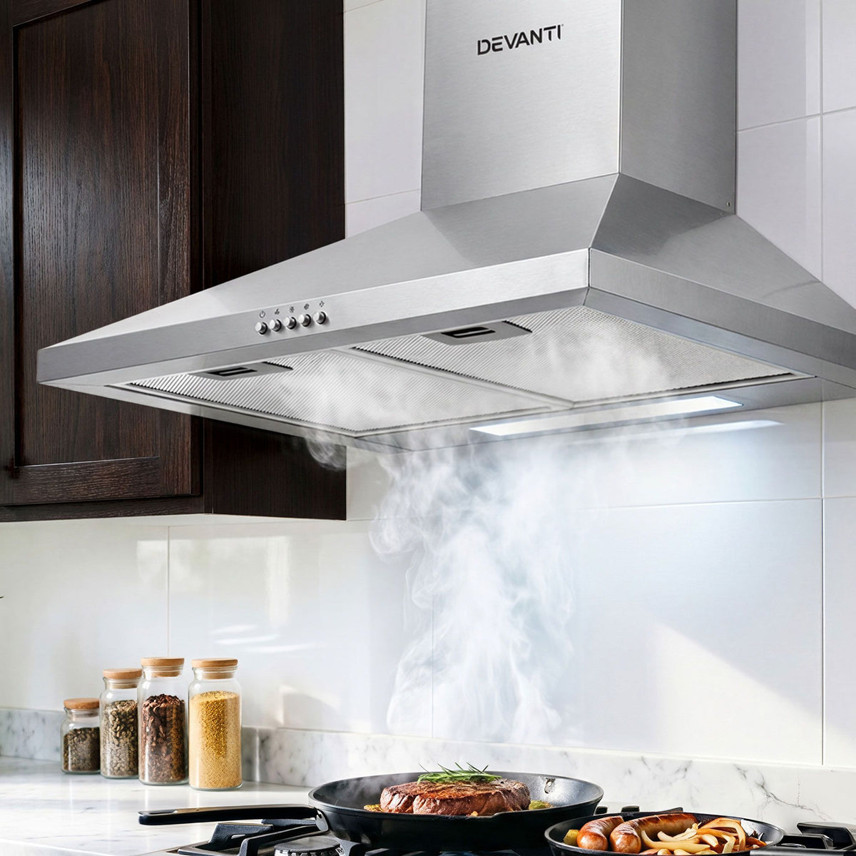 Devanti 600mm Wall Mounted Range Hood Stainless Steel