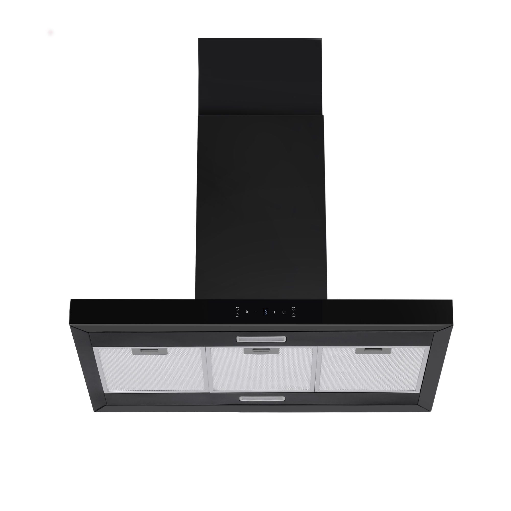 Devanti 90cm Island Rangehood Ceiling-Mounted 3-Speed Touch Control LED Black