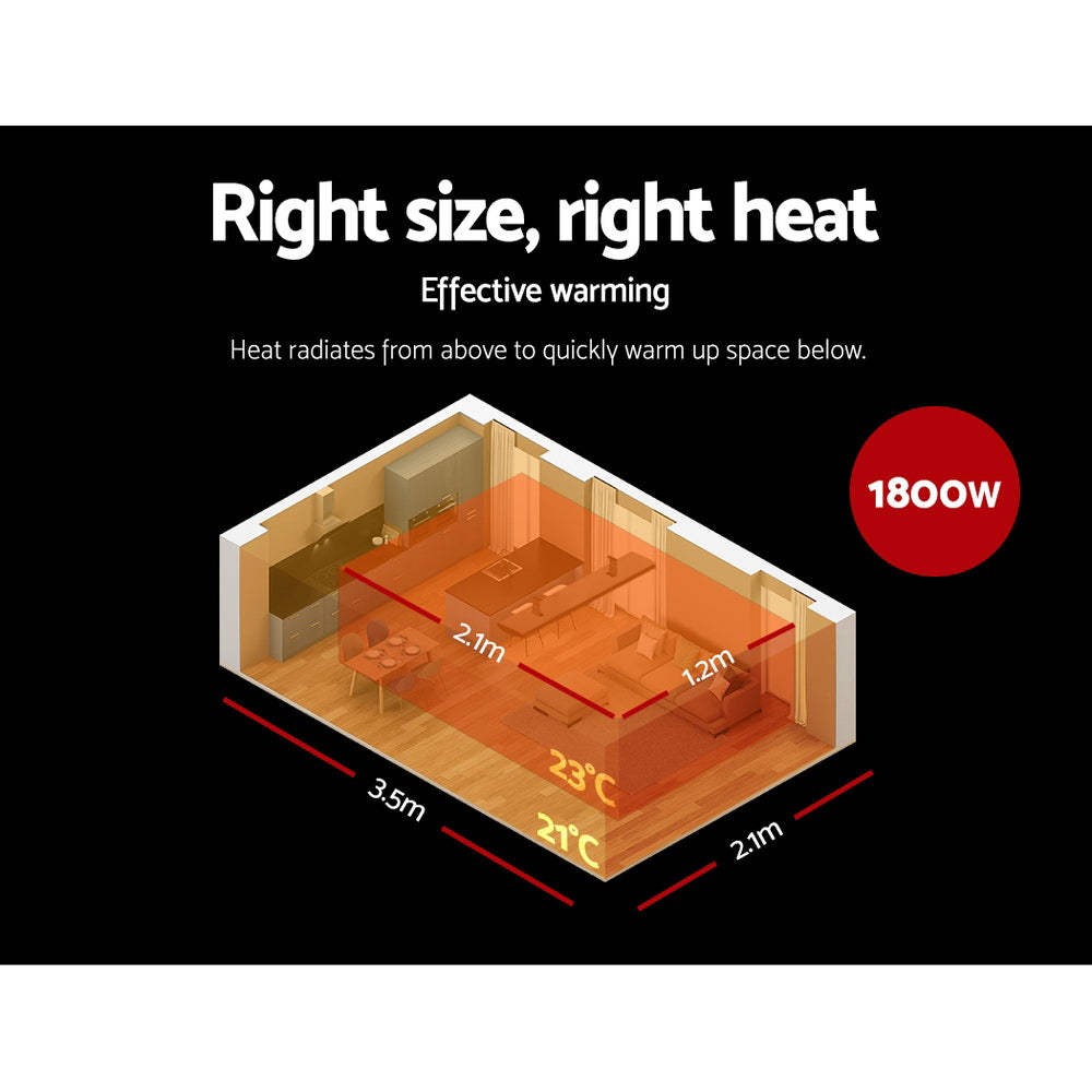 Devanti 1800W Radiant Strip Heater Outdoor Black