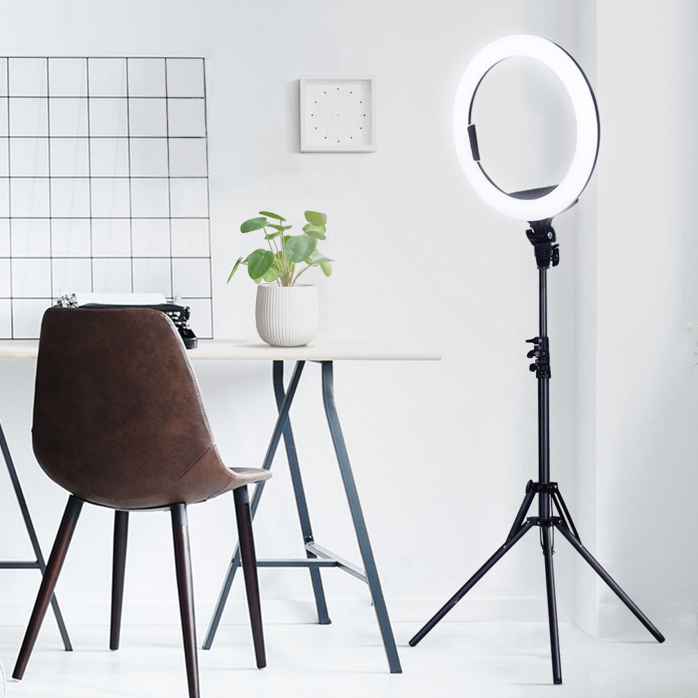 Embellir 14" LED Ring Light Tripod Stand Adjustable Brightness & Colour Temperature