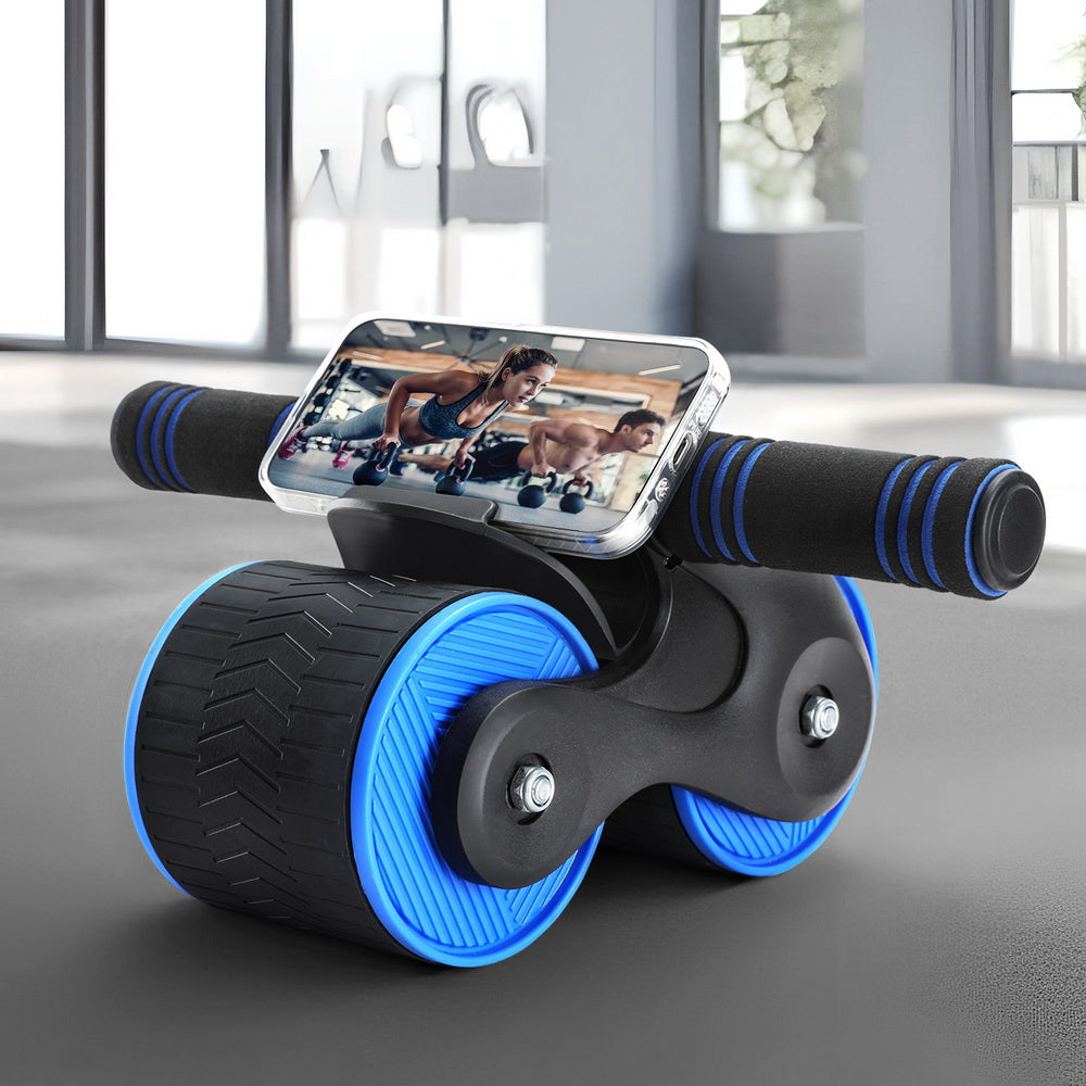 Everfit Ab Roller Automatic Rebound Blue Home Gym Equipment