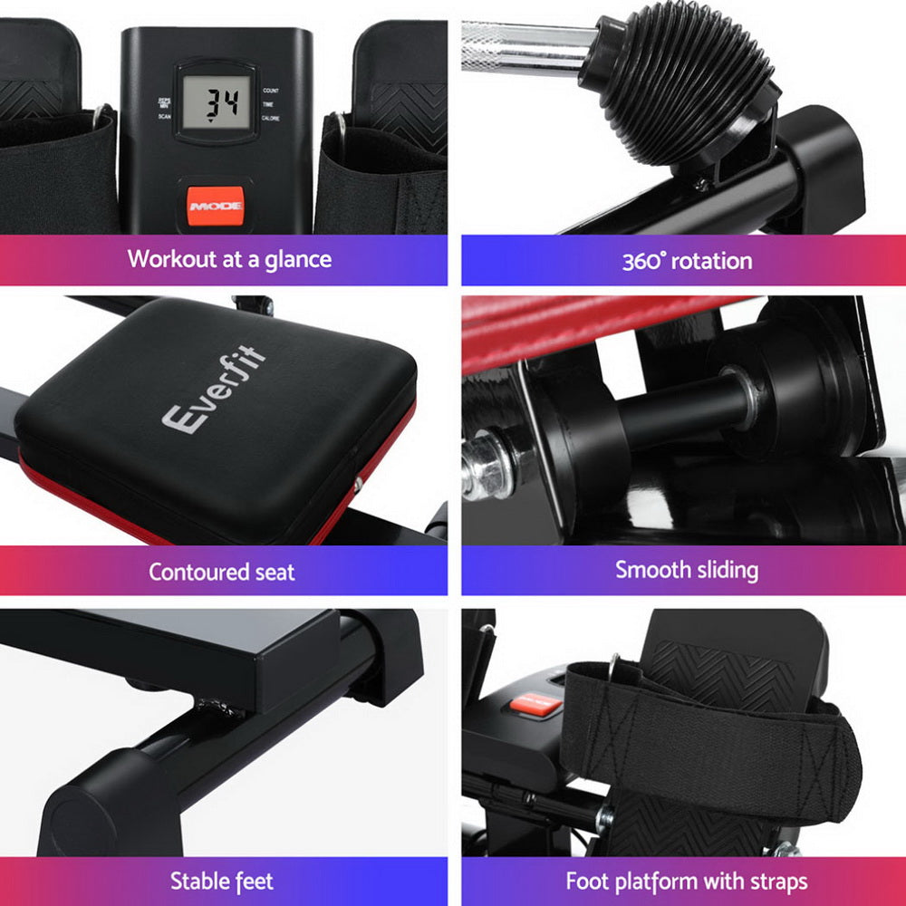 Everfit 12-Level Hydraulic Rowing Machine Home Gym Fitness