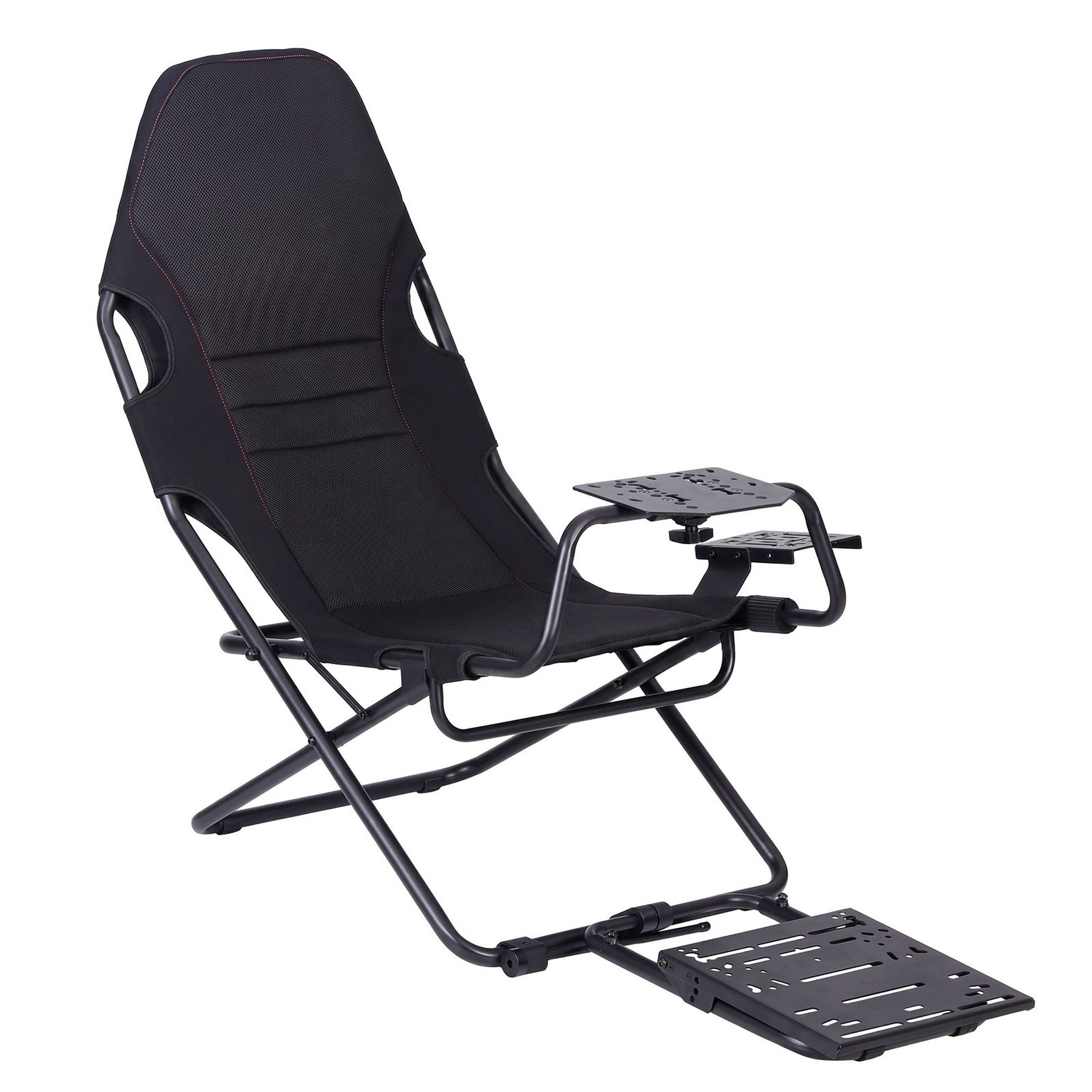 Artiss Steel Foldable Racing Simulator Cockpit Seat Wheel Stand Gear Shifter Mount Black