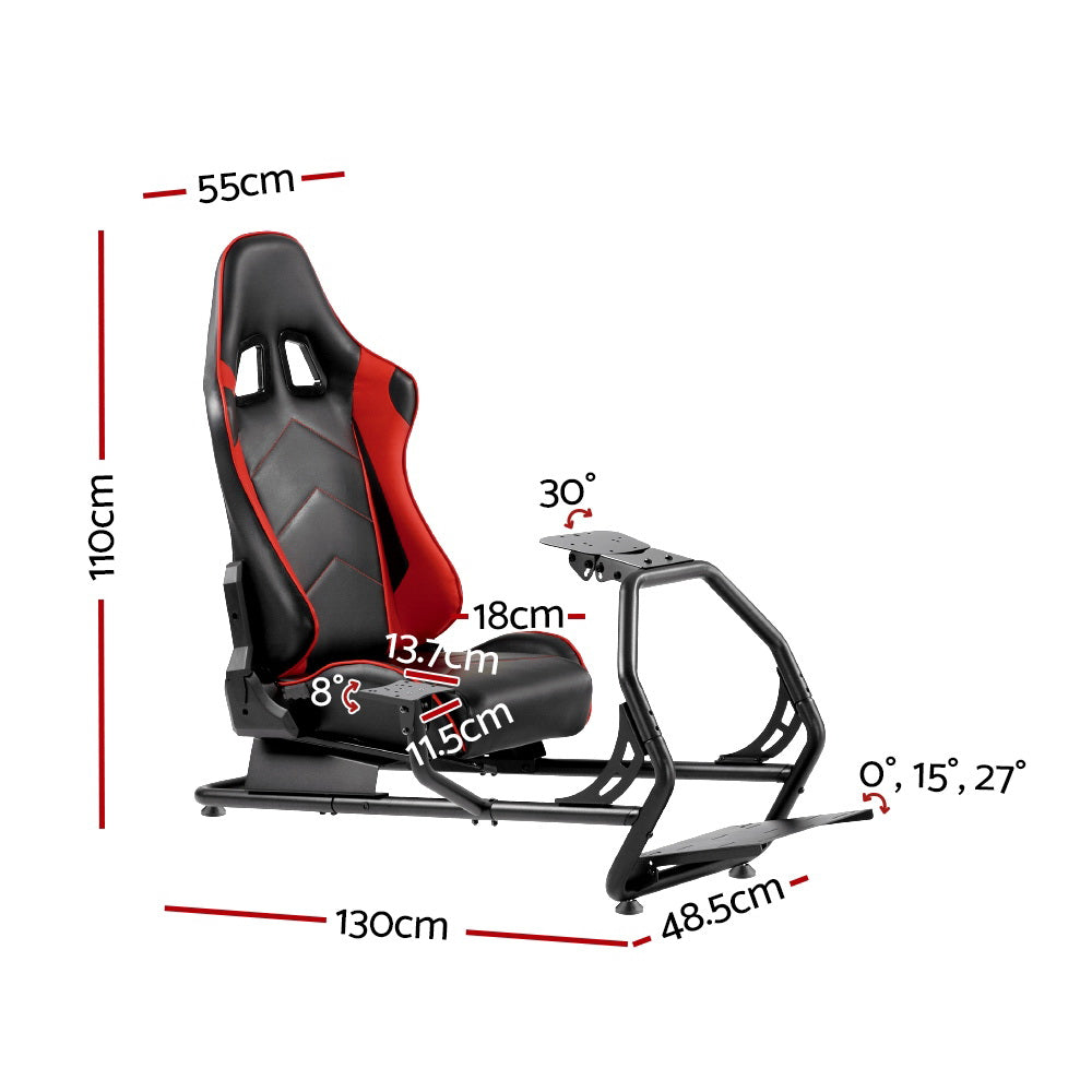 Artiss Racing Simulator Cockpit Adjustable Black/Red