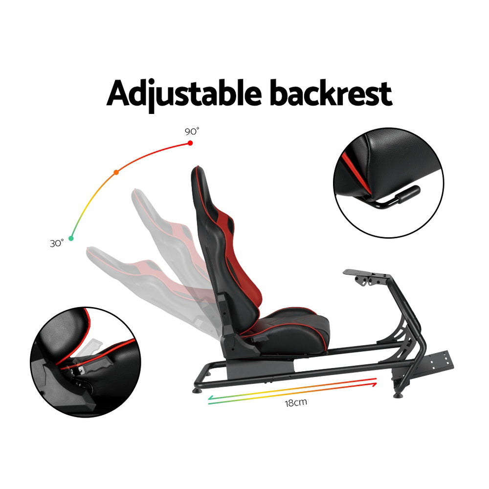 Artiss Racing Simulator Cockpit Adjustable Black/Red