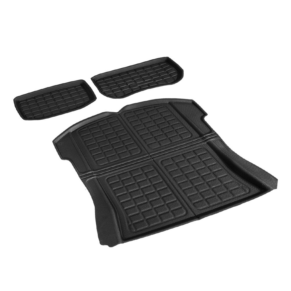 Tesla Model 3 2021-2022 Rubber Trunk Mats Set Black