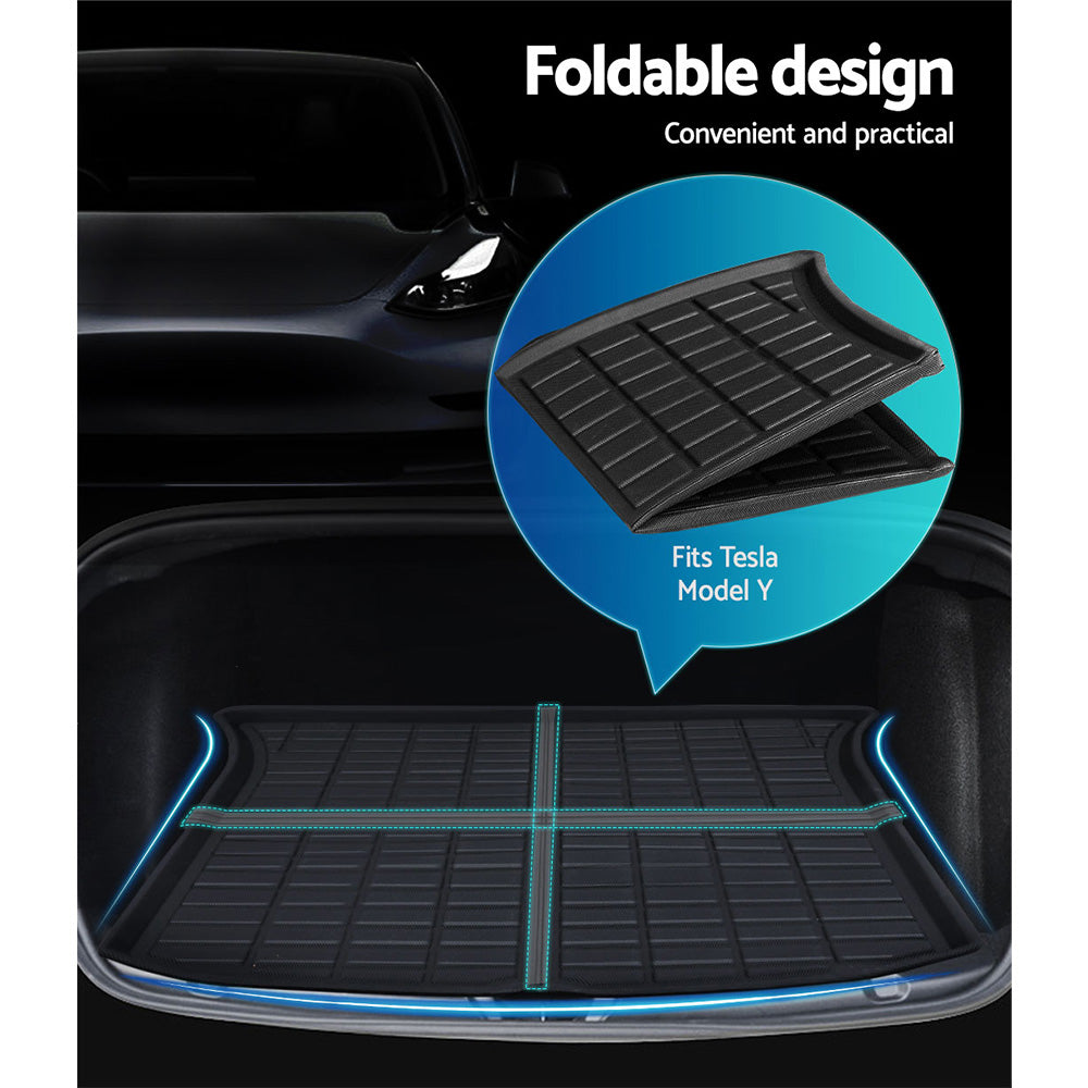 Model Y 2021-2024 Rear Front Cargo Trunk Mat Set Black