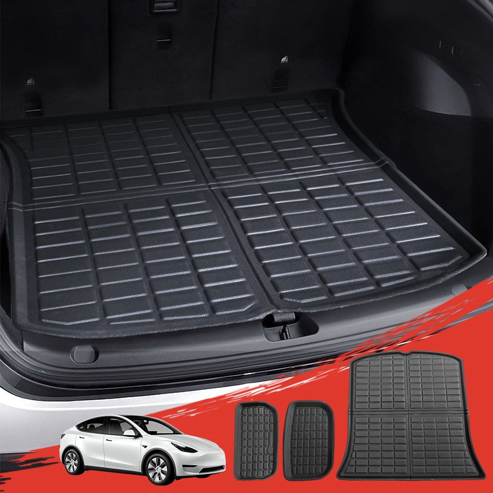 Model Y 2021-2024 Rear Front Cargo Trunk Mat Set Black