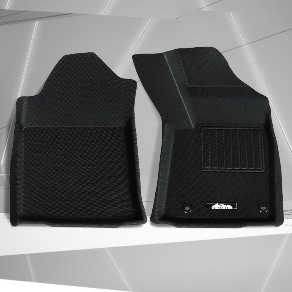 Weisshorn Toyota Hilux Dual Cab Rubber Floor Mats 2015-2022 Black