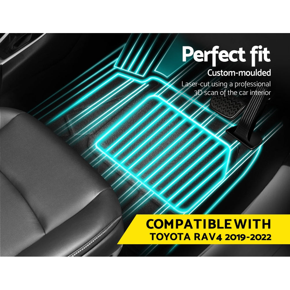 Weisshorn Car Floor Mats Rubber Black for Toyota RAV4 2019-2022