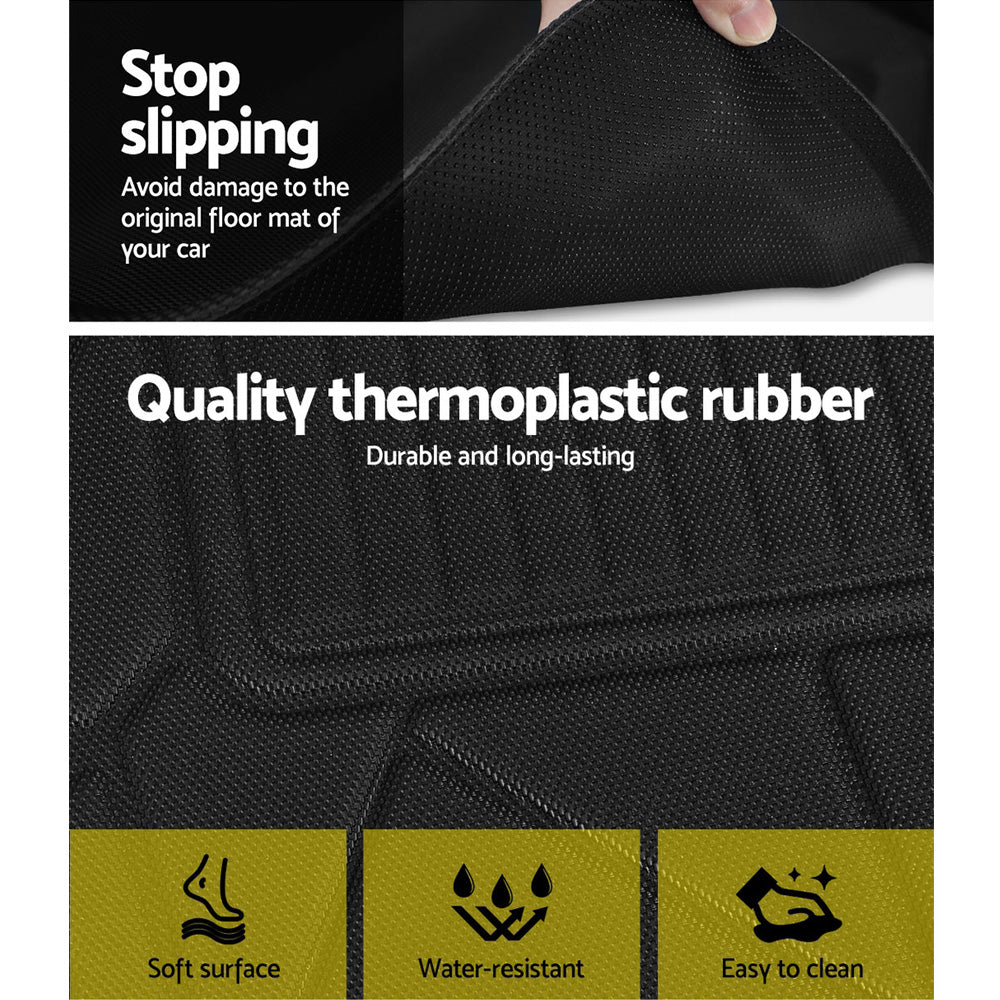 Weisshorn Car Floor Mats Rubber Black for Toyota RAV4 2019-2022