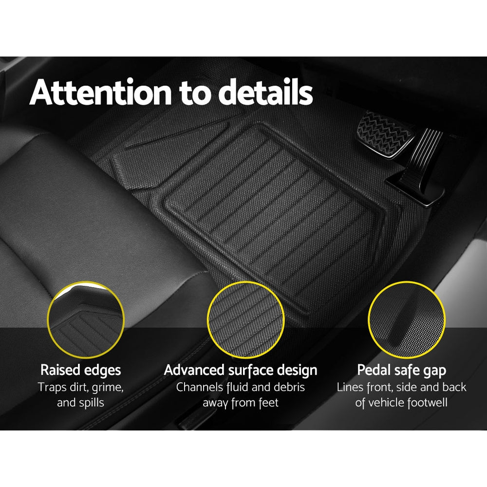 Weisshorn Car Floor Mats Rubber Black for Toyota RAV4 2019-2022
