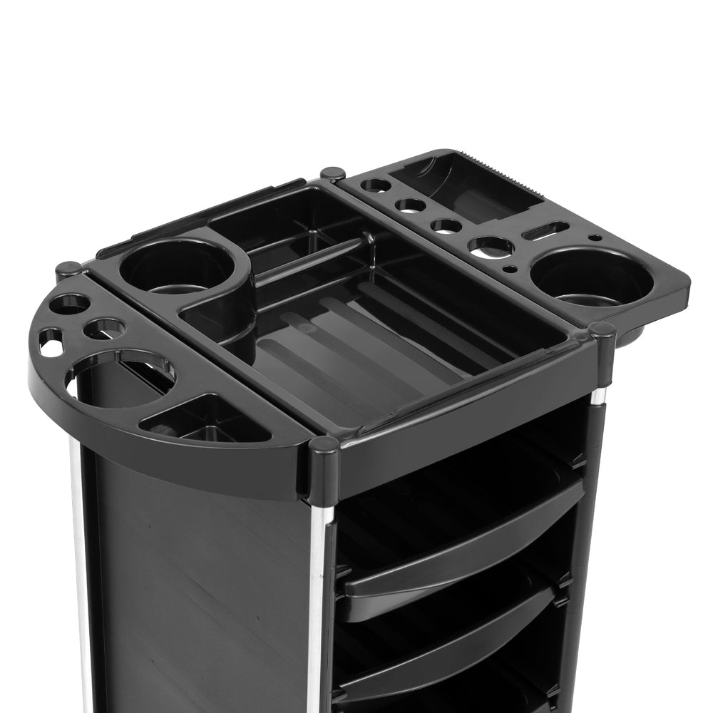 Embellir 6-Tier Salon Trolley Cart Hairdressing Storage Black