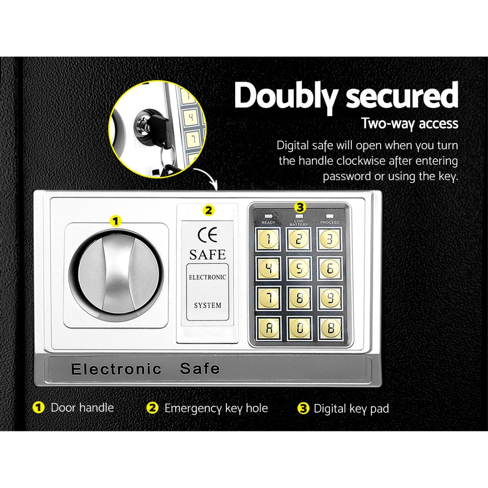 UL-TECH 16L Digital Security Safe Box Black