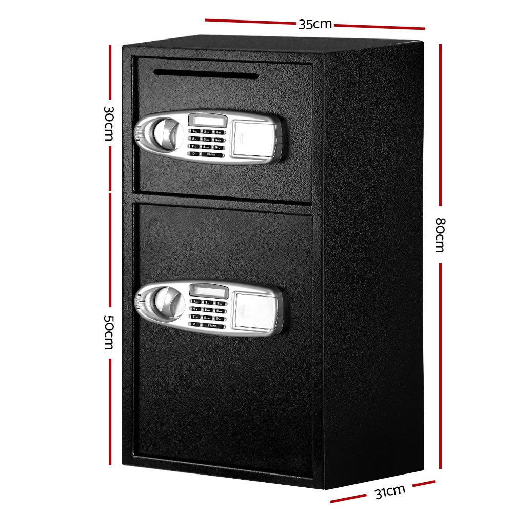 UL-TECH Double Door Security Safe Box Digital Keypad Black