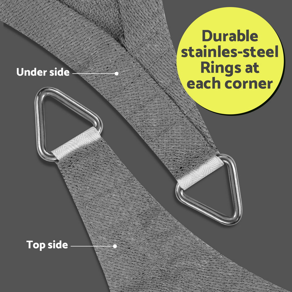 Instahut Rectangle Shade Sail Canopy 4x7m 280gsm Grey