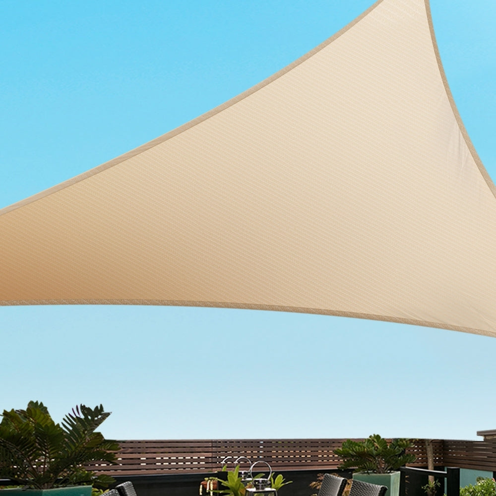 Instahut Triangle Shade Sail 6.1M Sun Canopy Sand Beige
