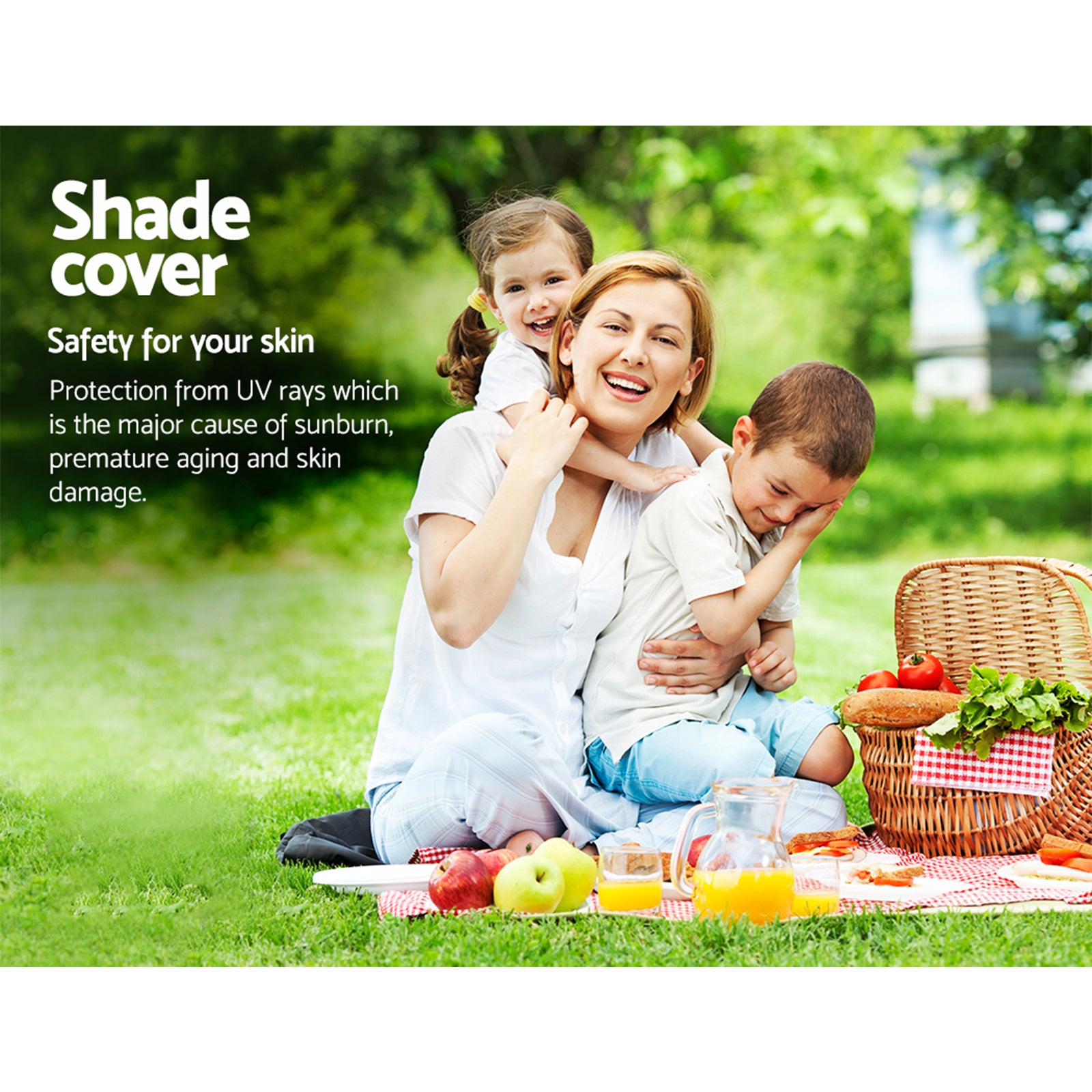 Instahut 4x6m Rectangle Shade Sail 280GSM Black UV Resistant