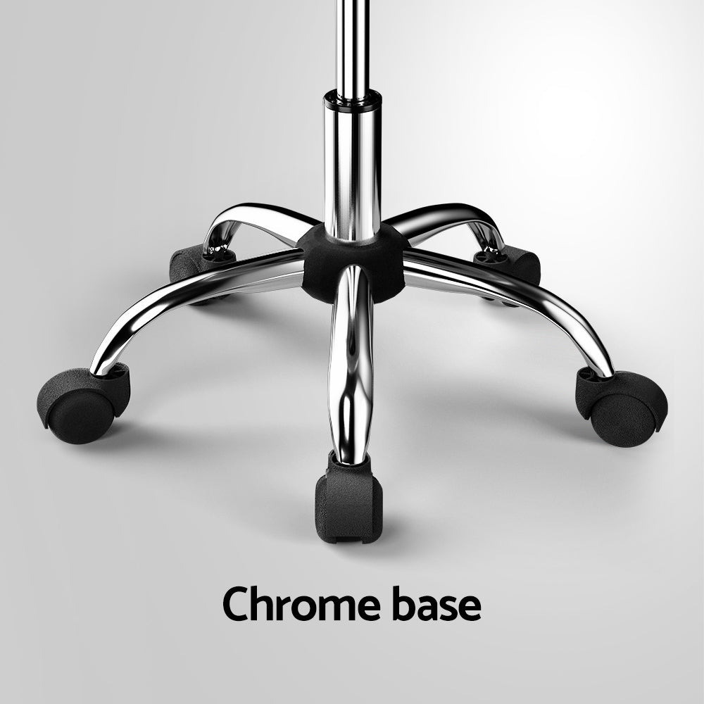 Artiss Swivel Salon Stool Chair Black PVC Leather Adjustable