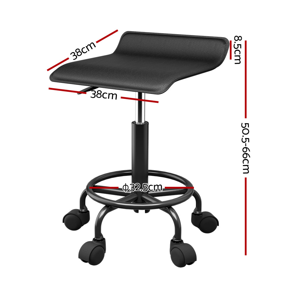 Square Swivel Salon Stool Black Adjustable