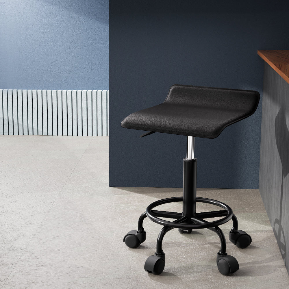 Square Swivel Salon Stool Black Adjustable