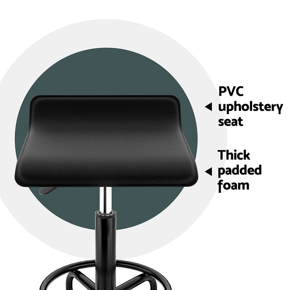 Square Swivel Salon Stool Black Adjustable